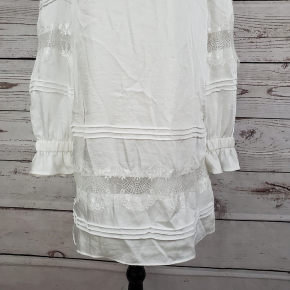 NWT Endless Rose sleeved lace detail white dress - Picture 3 of 12